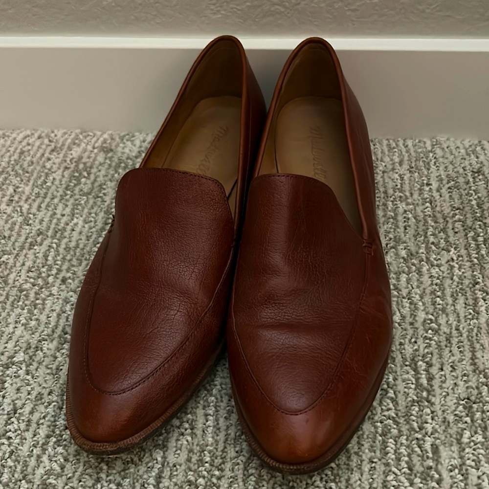 Madewell Brown Leather Pointed Loafers